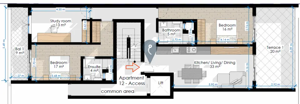 2 bedroom Penthouse for sale in Zabbar